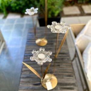 Candelabros de Bronce y Vidrio